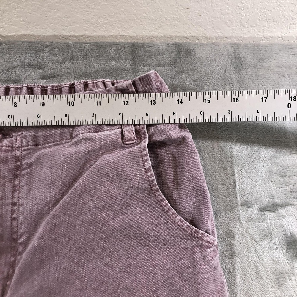 YFB Baggy Wide Leg Pants Womens M Purple Elastic Waist Cotton Lyocell Stretch - Picture 3 of 15